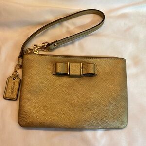 Coach Darcy Bow wristlet Saffiano leather